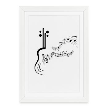 Musical notes Music Musicians Sheet music clef sheet music - Framed poster (27 × 37 cm) - white - Front