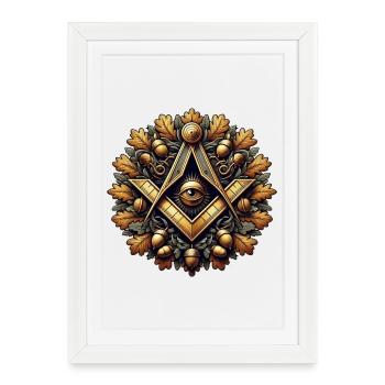 Masonic Logo - Framed poster (27 × 37 cm) - white - Front