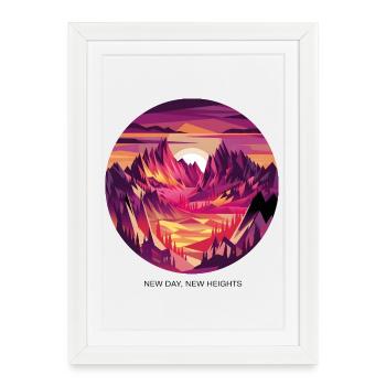 Nouveau jour, nouveaux sommets - Affiche encadrée (27 × 37 cm) - blanc - Devant