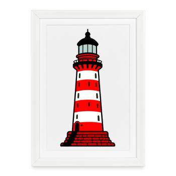 Phare - Affiche encadrée (27 × 37 cm) - blanc - Devant