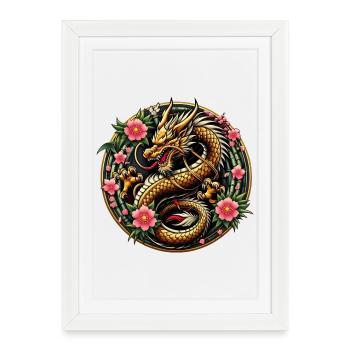 Dragon de Chine - Affiche encadrée (27 × 37 cm) - blanc - Devant