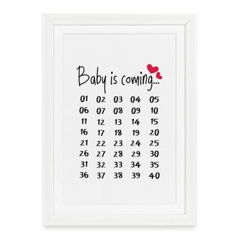 Parents de cadeau enceinte drôle de grossesse - Affiche encadrée (27 × 37 cm) - blanc - Devant