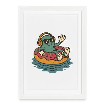 Journée piscine - Affiche encadrée (27 × 37 cm) - blanc - Devant