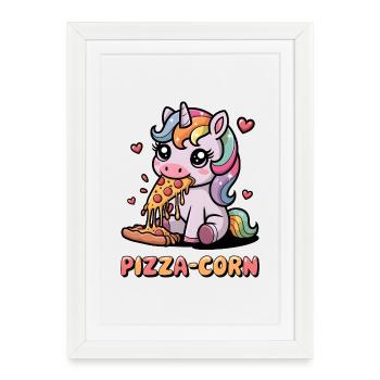 Pizza-Corn - Framed poster (27 × 37 cm) - white - Front