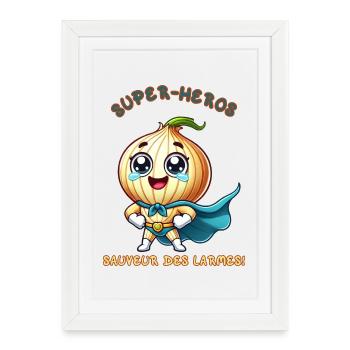 Super - heros - sauveur des larmes - Affiche encadrée (27 × 37 cm) - blanc - Devant