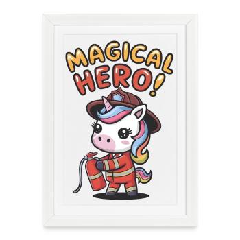 Héros magique ! - Affiche encadrée (27 × 37 cm) - blanc - Devant