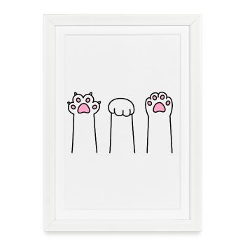 Ciseaux Pierre Papier Patte Patte Jeu Patte Cat Pattes - Affiche encadrée (27 × 37 cm) - blanc - Devant
