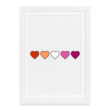 Lesbian Lesbian Lesbian Hearts - Framed poster (27 × 37 cm) - white - Front