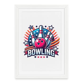 Bowling Logo - Framed poster (27 × 37 cm) - white - Front