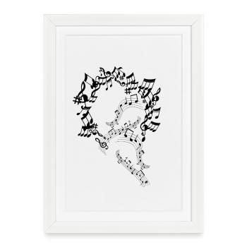 Musical Notes Music Musicians Clefs Sheet Music - Framed poster (27 × 37 cm) - white - Front