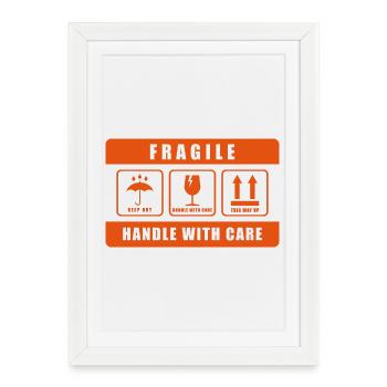 Fragile Handle With Care Shipping Label Sign - Framed poster (27 × 37 cm) - white - Front