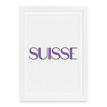 SWITZERLAND. COUNTRY. GENEVA. HUMOR. COUNTRY. FLAG - Framed poster (27 × 37 cm) - white - Front