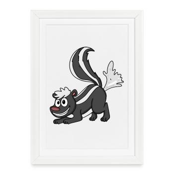 moufette - Affiche encadrée (27 × 37 cm) - blanc - Devant