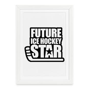 Futur Hockey sur glace étoile - Affiche encadrée (27 × 37 cm) - blanc - Devant