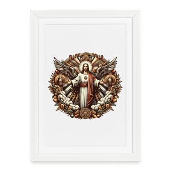 Jesus Christ Logo - Framed poster (27 × 37 cm) - white - Front