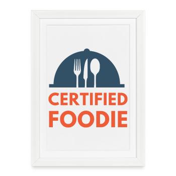 certified food lover food foodie - Framed poster (27 × 37 cm) - white - Front