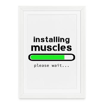 Installing muscles - Framed poster (27 × 37 cm) - white - Front