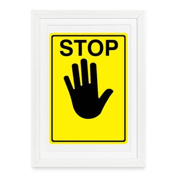 Logo du panneau d’arrêt - Affiche encadrée (27 × 37 cm) - blanc - Devant
