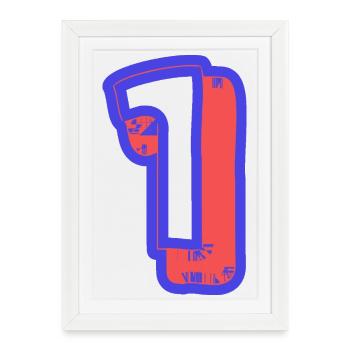 1. 1 AN. 1er ANNIVERSAIRE. ANNIVERSAIRE 1 AN - Affiche encadrée (27 × 37 cm) - blanc - Devant