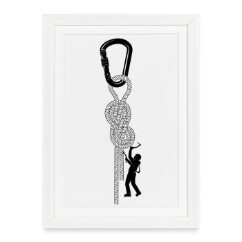 climbing, bouldering, rock climbing, mountains, mountaineering - Framed poster (27 × 37 cm) - white - Front