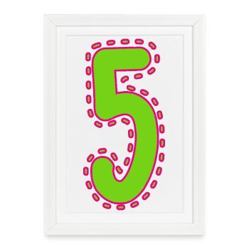 5. 5 ANS. 5e ANNIVERSAIRE. ANNIVERSAIRE 5 ANS - Affiche encadrée (27 × 37 cm) - blanc - Devant