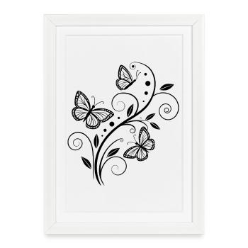 Butterfly Ornament - Framed poster (27 × 37 cm) - white - Front