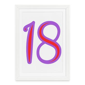 18. 18 ANS. 18e ANNIVERSAIRE. ANNIVERSAIRE 18 ANS. - Affiche encadrée (27 × 37 cm) - blanc - Devant