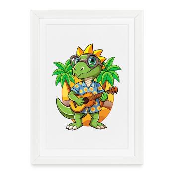 Lunettes de soleil de plage d’été Funny Lizard Hawaiian - Affiche encadrée (27 × 37 cm) - blanc - Devant