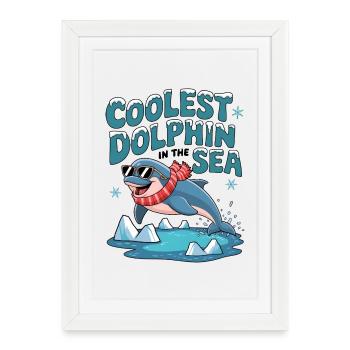Le dauphin le plus cool de la mer - Affiche encadrée (27 × 37 cm) - blanc - Devant