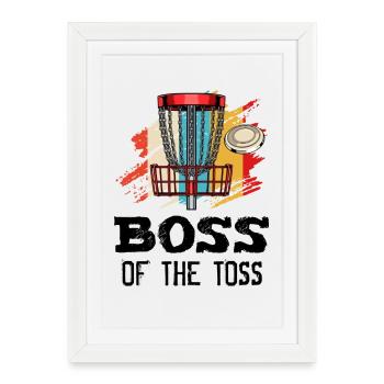 Le cadeau rétro de frisbee Toss Discgolf - Affiche encadrée (27 × 37 cm) - blanc - Devant