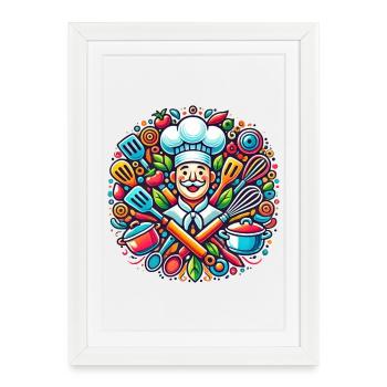 Chef Logo - Framed poster (27 × 37 cm) - white - Front