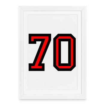 70. 70 YEARS. 70th ANNIVERSARY. 70 YEARS ANNIVERSARY. - Framed poster (27 × 37 cm) - white - Front