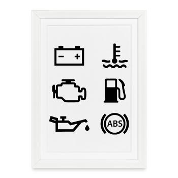 Car lights - Framed poster (27 × 37 cm) - white - Front