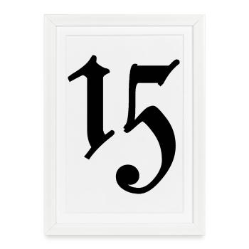 15. 15 ANS. 15e ANNIVERSAIRE. ANNIVERSAIRE 15 ANS. - Affiche encadrée (27 × 37 cm) - blanc - Devant