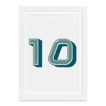 10. 10 ANS. 10e ANNIVERSAIRE. ANNIVERSAIRE 10 ANS. - Affiche encadrée (27 × 37 cm) - blanc - Devant