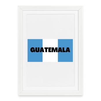 Guatemala dans Les couleurs du drapeau guatémaltèque - Affiche encadrée (27 × 37 cm) - blanc - Devant