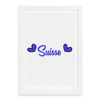 SCHWEIZ. LAND. GENF. HUMOR. LAND - Gerahmtes Poster (27 × 37 cm) - Weiß - Vorne