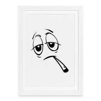 weed thc stoned - Restez calme, fumez de l’herbe - Affiche encadrée (27 × 37 cm) - blanc - Devant