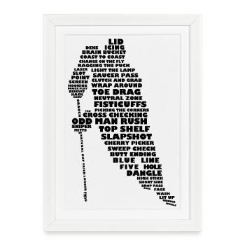 Hockey Player Word Art - Framed poster (27 × 37 cm) - white - Front