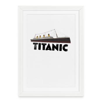 Titanic Retro - Gerahmtes Poster (27 × 37 cm) - Weiß - Vorne