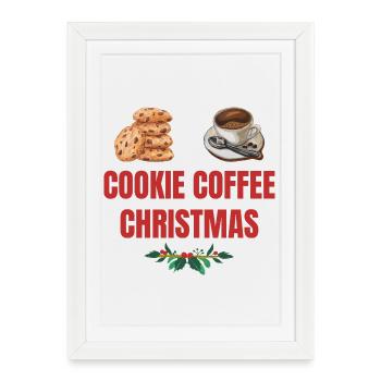 Cookie Café Réveillon de Noël - Affiche encadrée (27 × 37 cm) - blanc - Devant