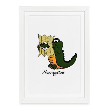 Navigateur - Affiche encadrée (27 × 37 cm) - blanc - Devant