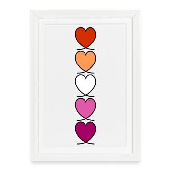 Lesbian Lesbian Lesbian Hearts - Framed poster (27 × 37 cm) - white - Front