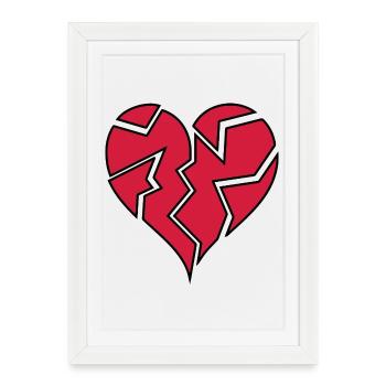 Heartbroken <3 - Affiche encadrée (27 × 37 cm) - blanc - Devant