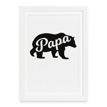 Père Ours – Cadeau pour les pères - Affiche encadrée (27 × 37 cm) - blanc - Devant