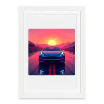 Electric Highway - Framed poster (27 × 37 cm) - white - Front