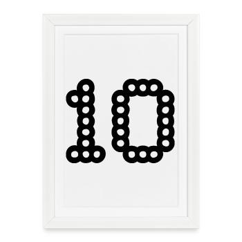 10. 10 YEARS. 10th ANNIVERSARY. 10 YEAR ANNIVERSARY. - Framed poster (27 × 37 cm) - white - Front