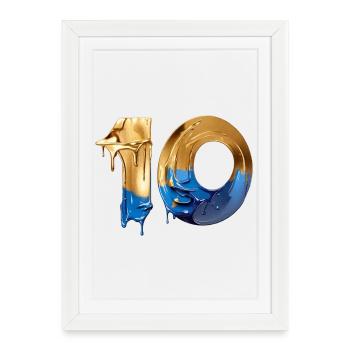 NO. 10 NUMBER 10 COOL 10TH BIRTHDAY - Framed poster (27 × 37 cm) - white - Front