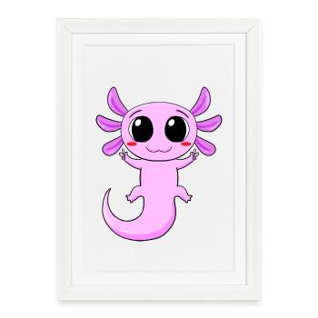 Signe de paix axolotl - Affiche encadrée (27 × 37 cm) - blanc - Devant