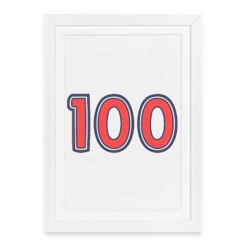 100. 100 YEARS. 100th ANNIVERSARY - Framed poster (27 × 37 cm) - white - Front